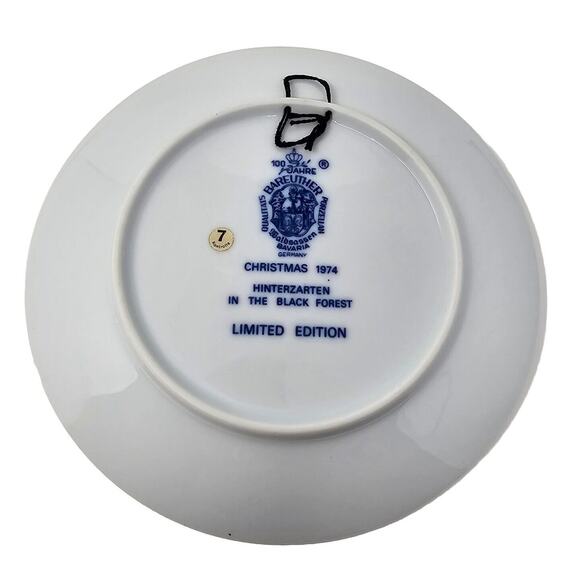1974 BAREUTHER Christmas Plate Hinterzarten in the Black Forest Germany Vtg - Picture 2 of 11
